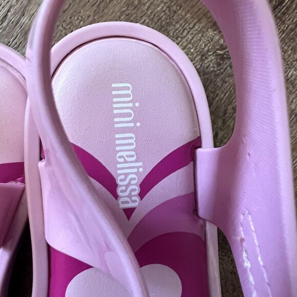 Mini Melissa Sandals Girls Size 9 Pink Heart Lollipop Jelly Toddler Shoes School - Picture 5 of 7